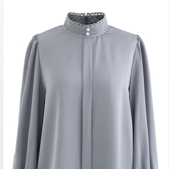 Chicwish Grey Satin Top and Skirt Set - Picture 3 of 16